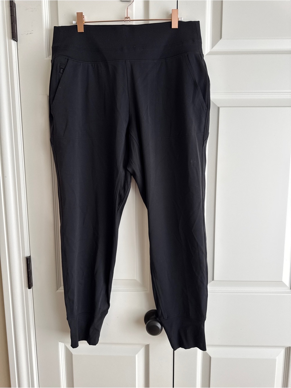 Athleta Venice High Rise Jogger Black Size Large Travel Athleisure Pants